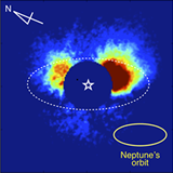 a layer of dust almost transparent in the near infrared sitting above the protoplanetary disk around RY Tau star
